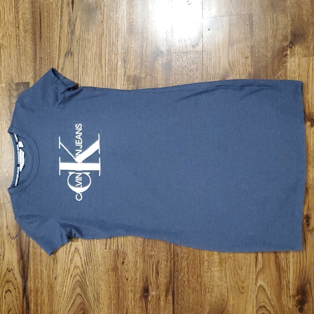 Womens Calvin Klein blue tshirt dress size S